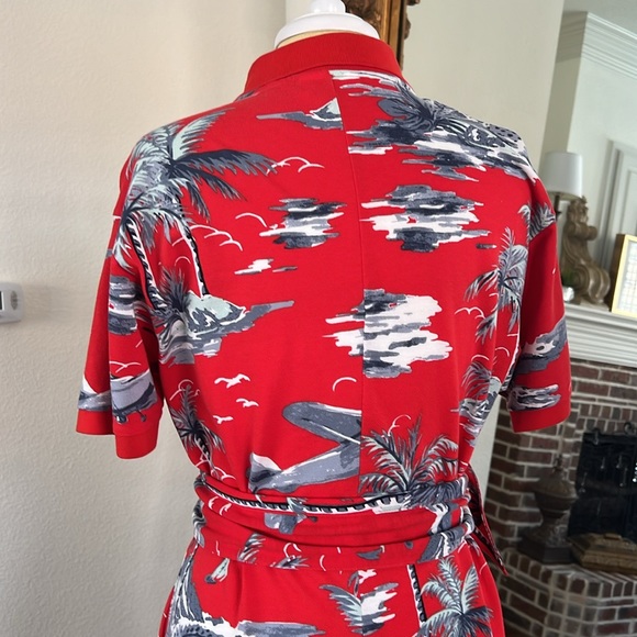 LACOSTE LOVELY RED BELTED POCKET COTTON DRESS SIZE 36 USED LIKE NEW CONDITION - Picture 7 of 11